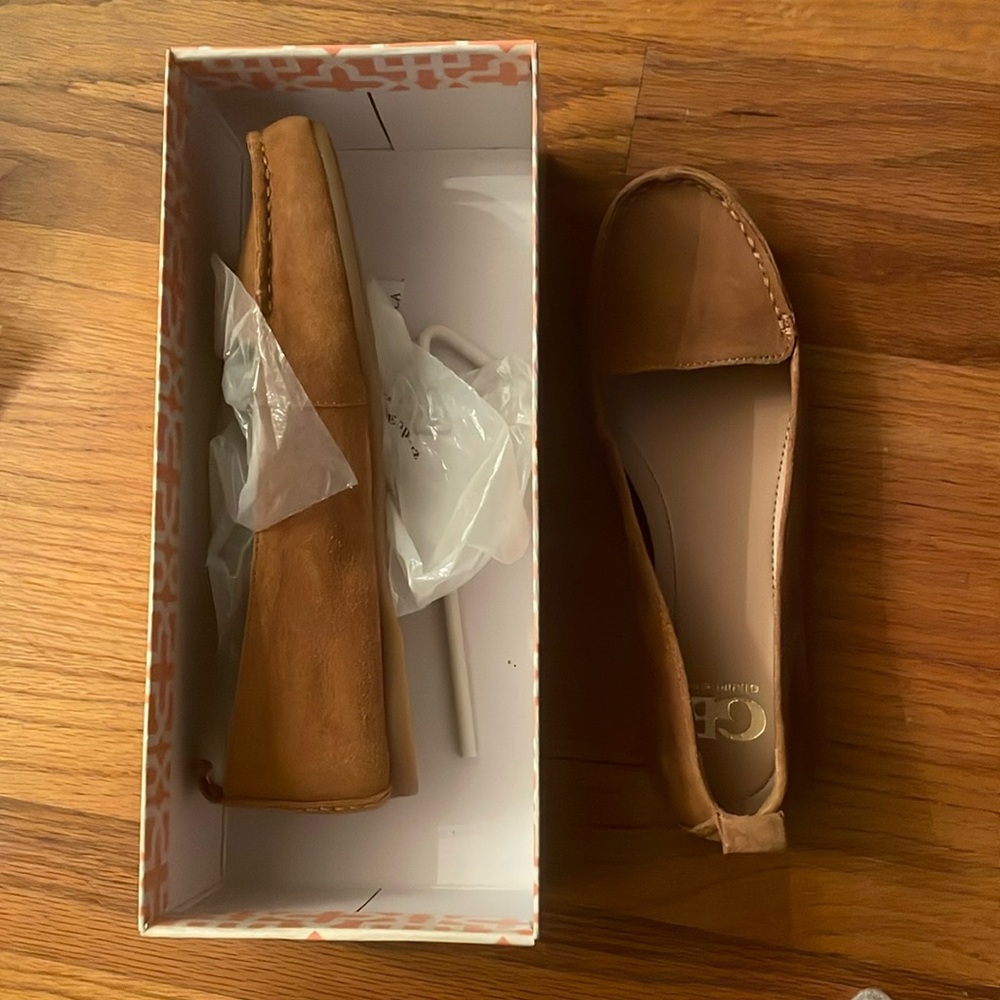 Brown, tan flats
